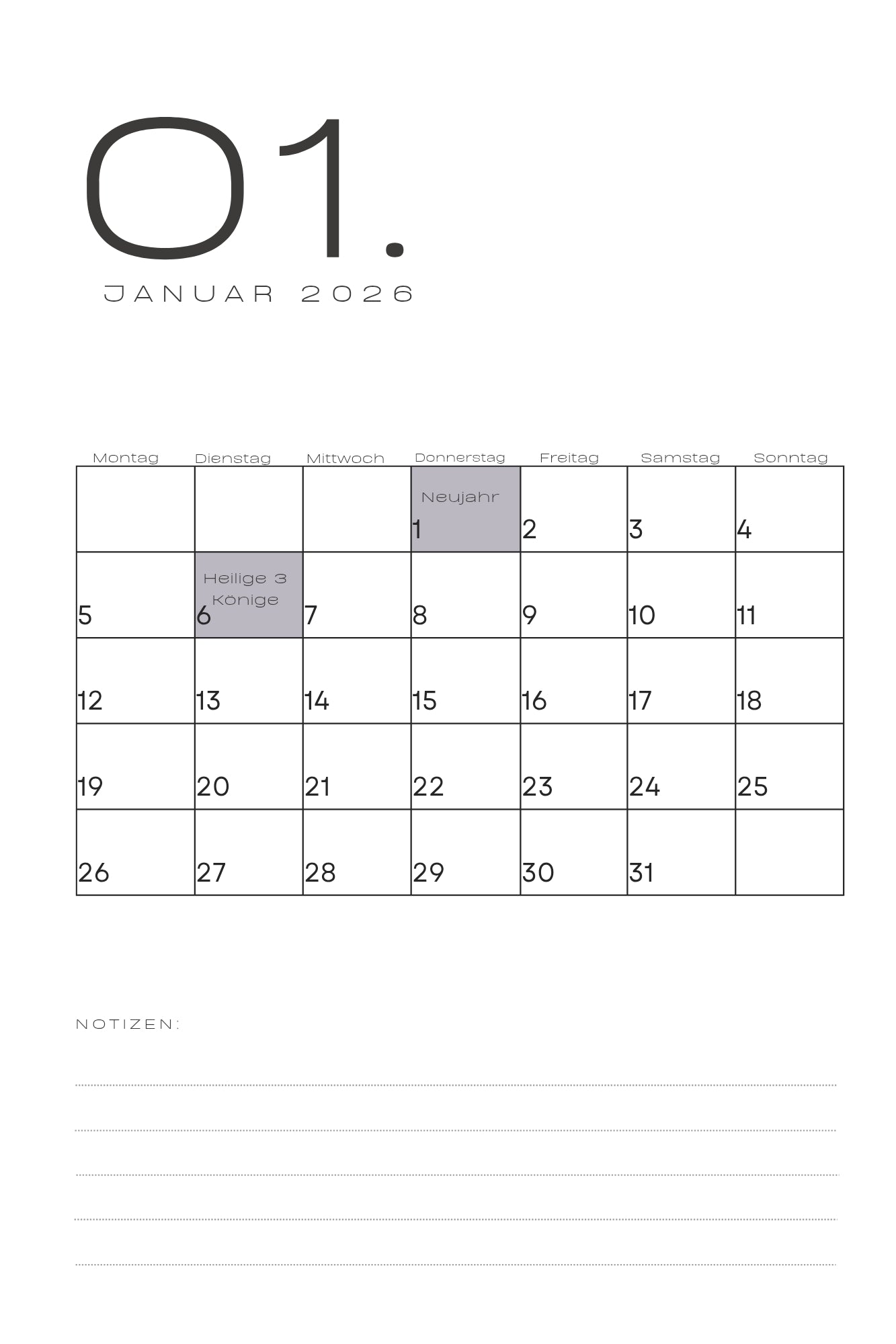 Wochenplaner 2026 Be bold Abstrakt I