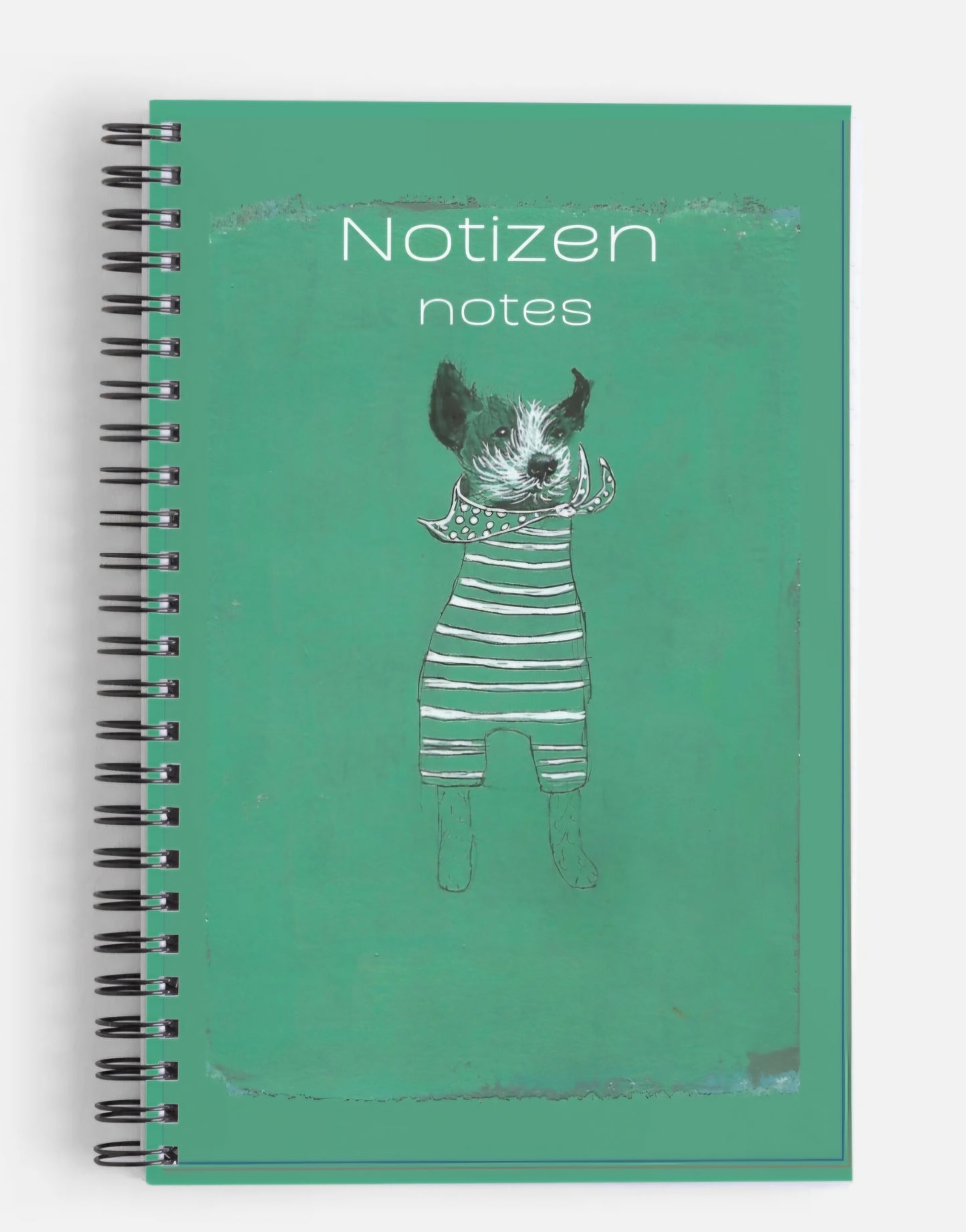 Notizbuch Spiralbindung art and dogs , grün