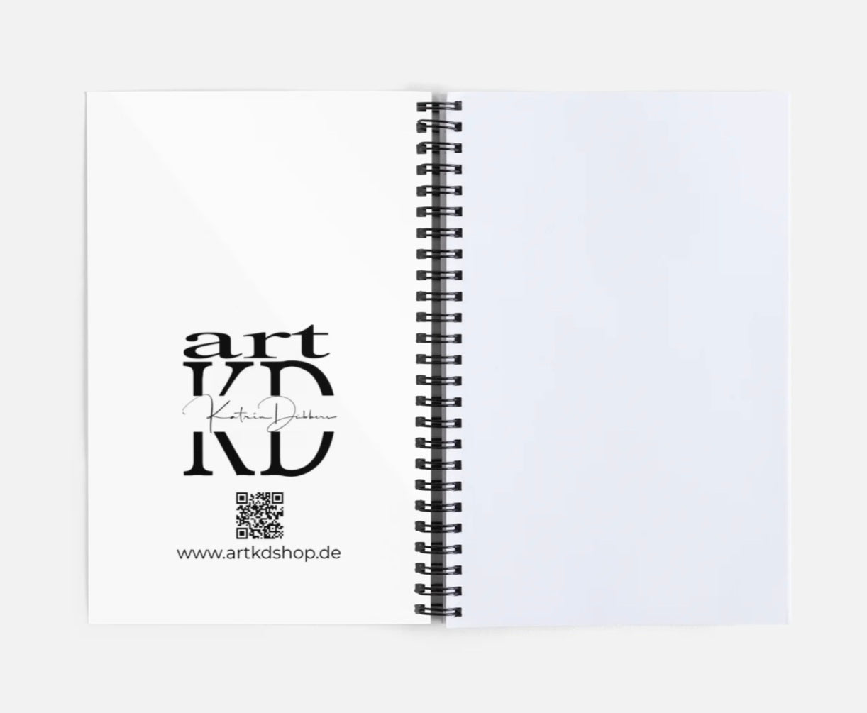 Notizbuch Spiralbindung art and dogs , grün