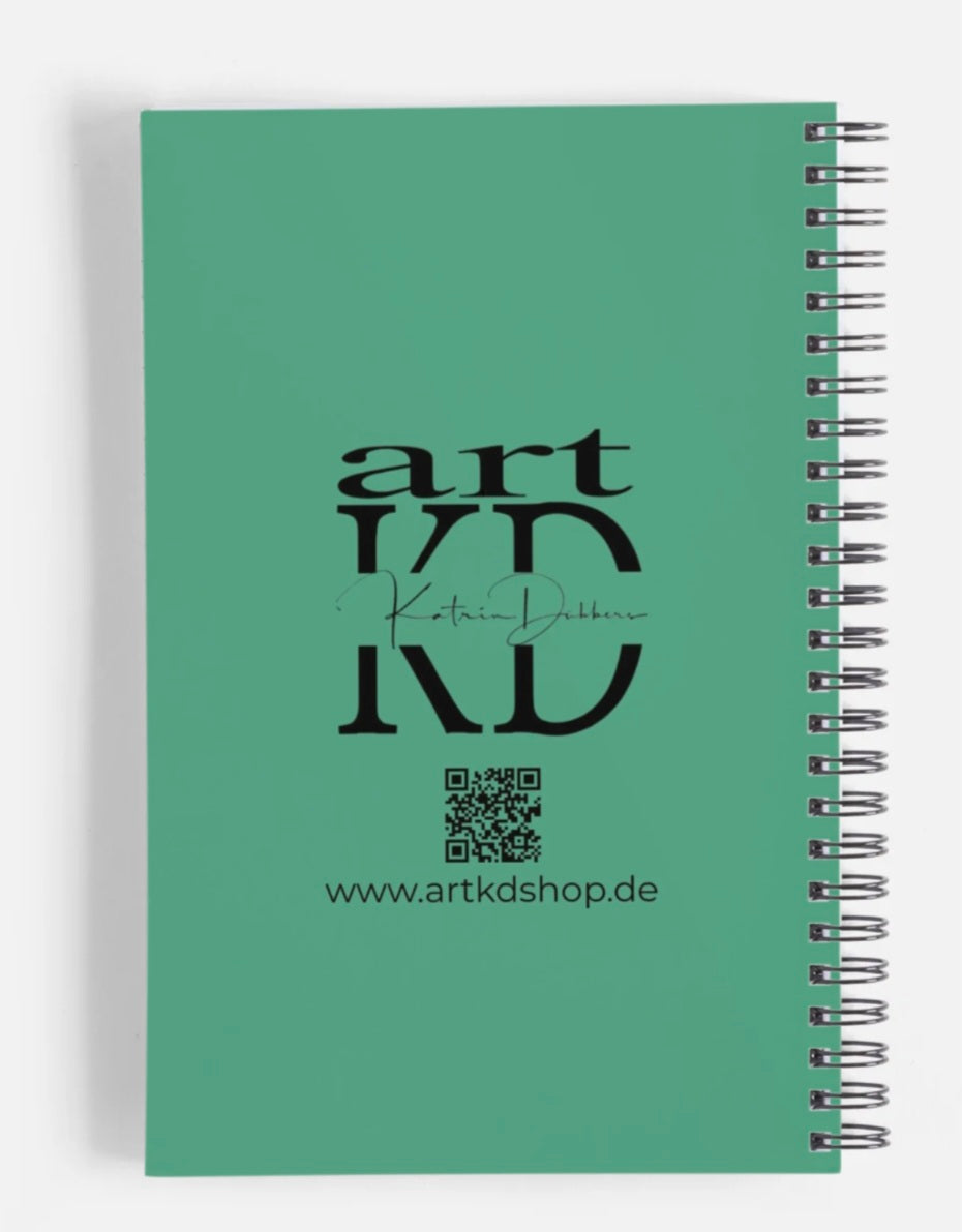 Notizbuch Spiralbindung art and dogs , grün