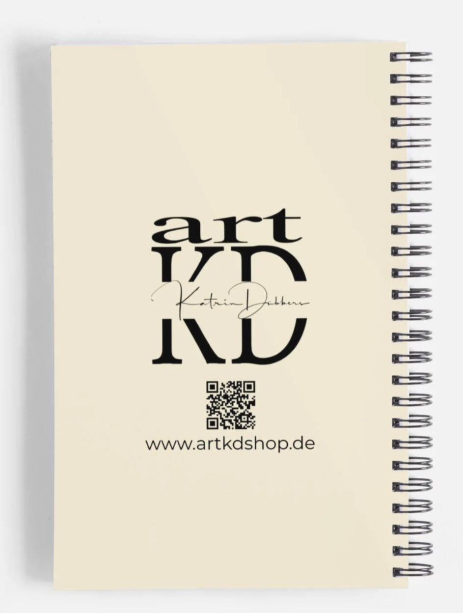 Notizbuch Spiralbindung art and dogs , gelb