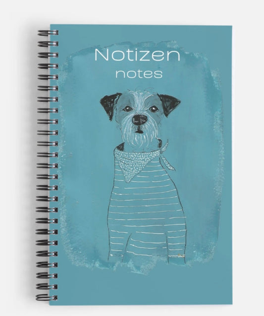 Notizbuch Spiralbindung art and dogs , türkis